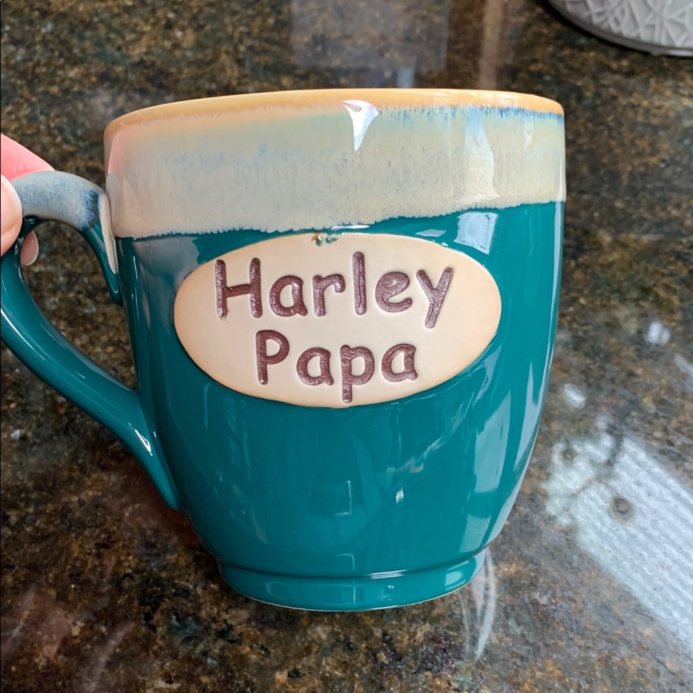 Harley Papa Teal and Cream Coffee Mug